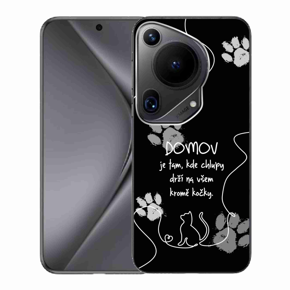 Gélový kryt mmCase na Huawei Pura 70 Ultra - mačacie motív čierne pozadie