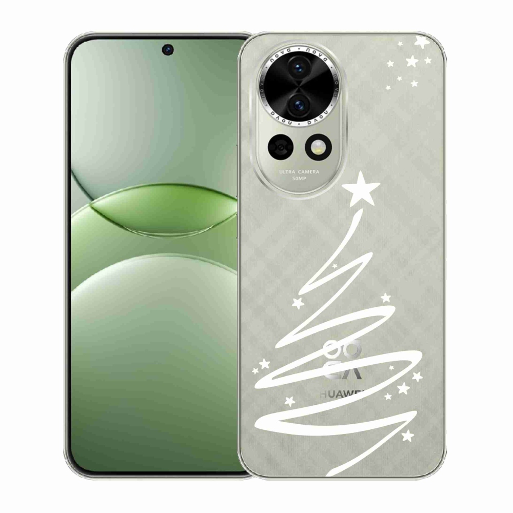 Gélový kryt mmCase na Huawei Nova 13 5G - biely stromček na priehľadnom pozadí