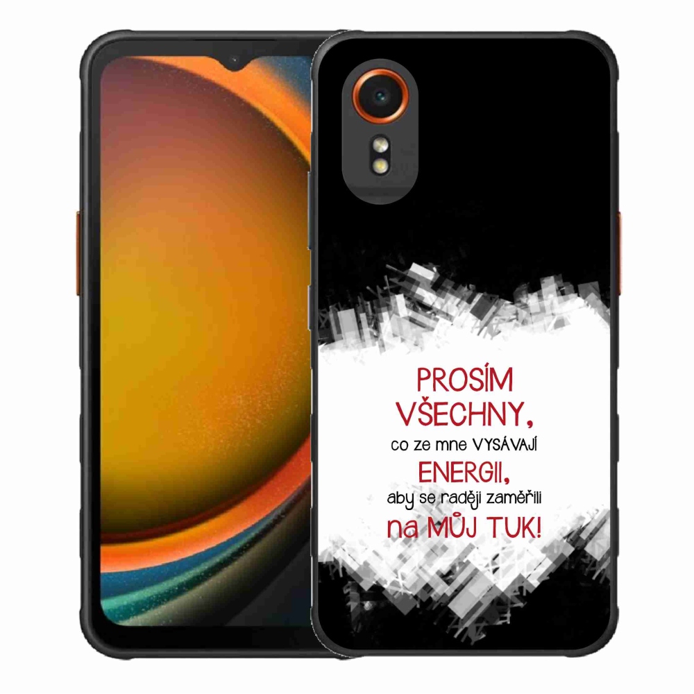 Gélový kryt mmCase na Samsung Galaxy Xcover 7 - vtipný text 1 červený