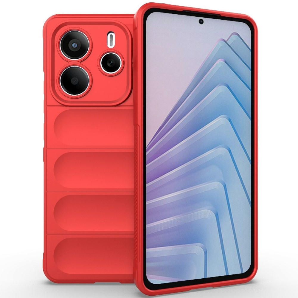 Rugg odolný gélový obal na Xiaomi Redmi Note 14 5G - červený