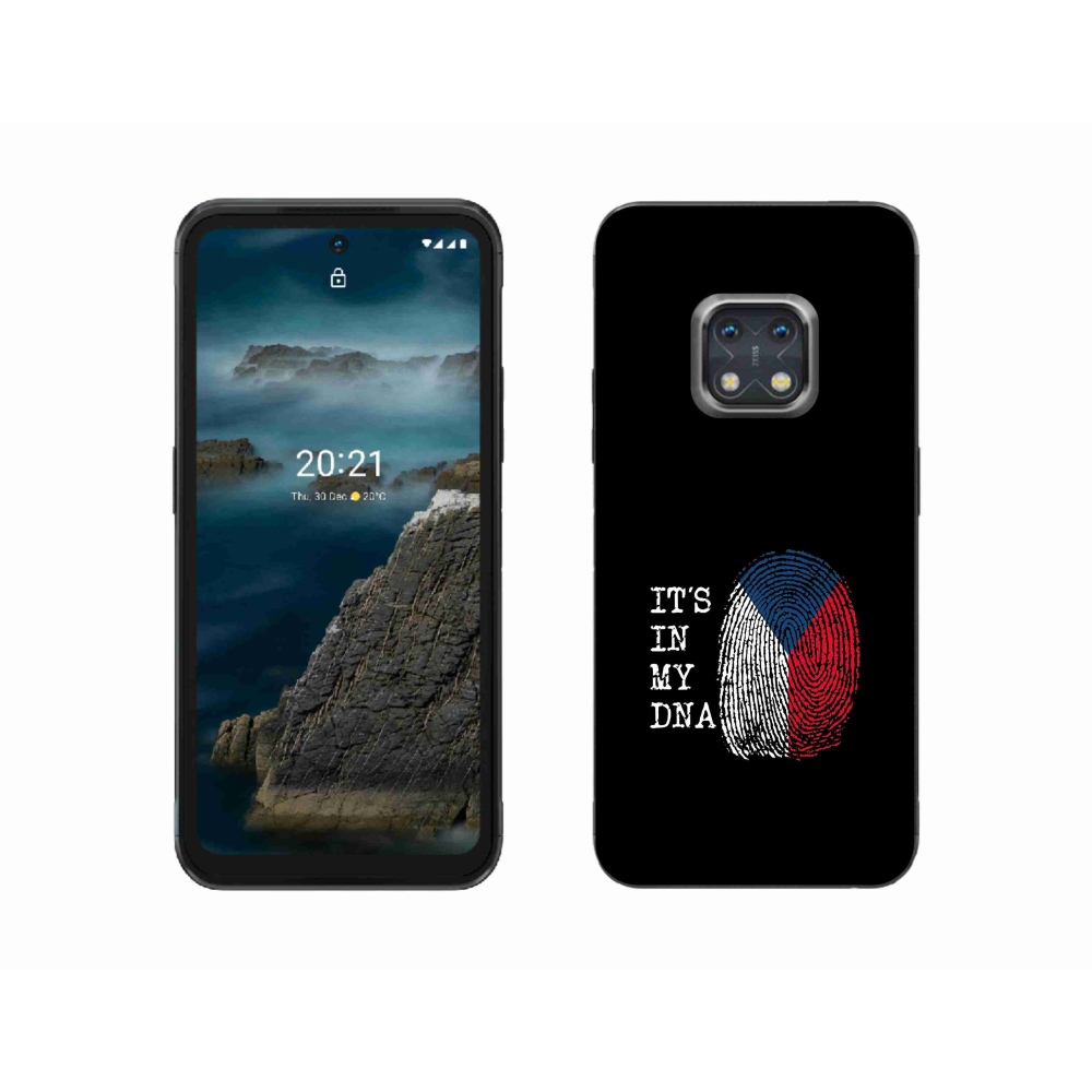 Gélový kryt mmCase na Nokia XR20 - vlajka odtlačok prsta čierne pozadie