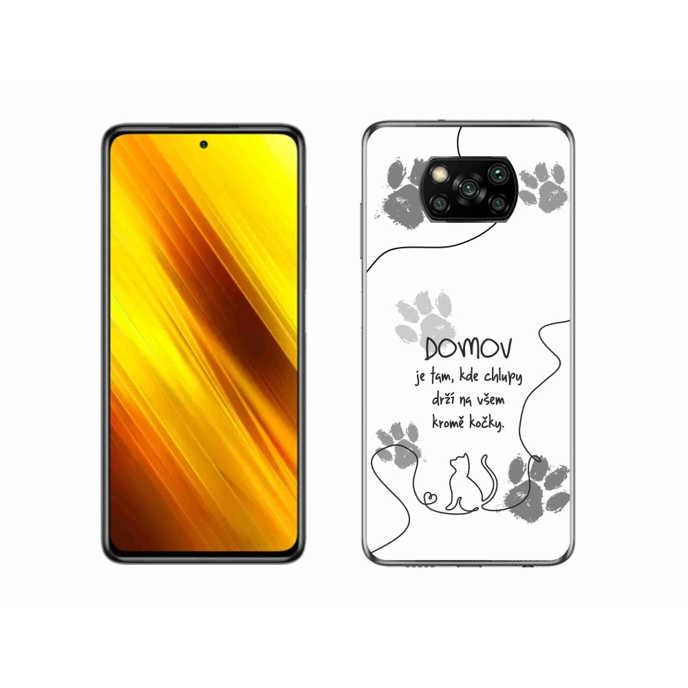 Gélový kryt mmCase na Xiaomi Poco X3 Pro - mačacie motív biele pozadie
