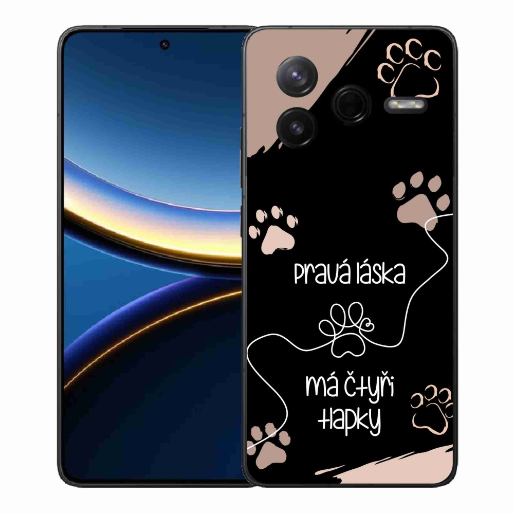 Gélový kryt mmCase na Xiaomi Poco F7 Pro - psí motív 1 čierne pozadie
