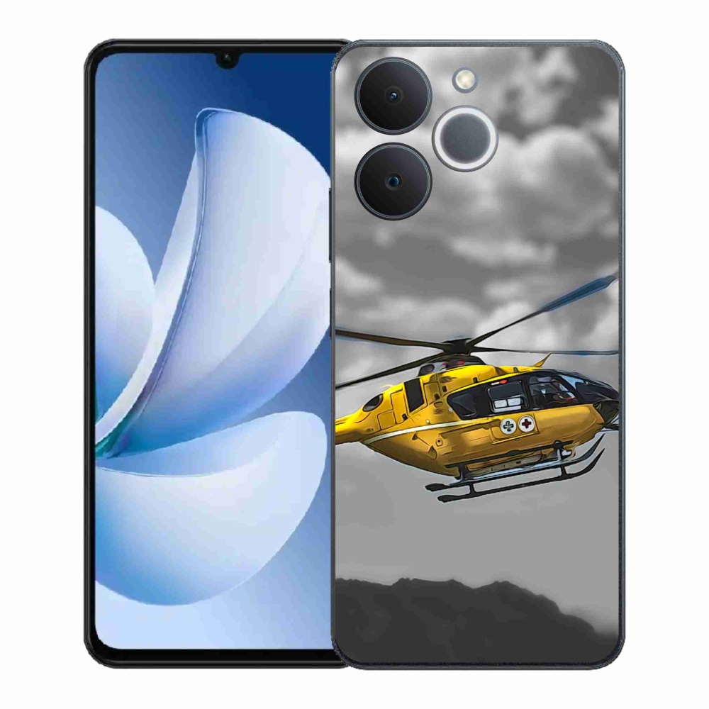 Gélový kryt mmCase na Realme Note 70T - žltá helikoptéra
