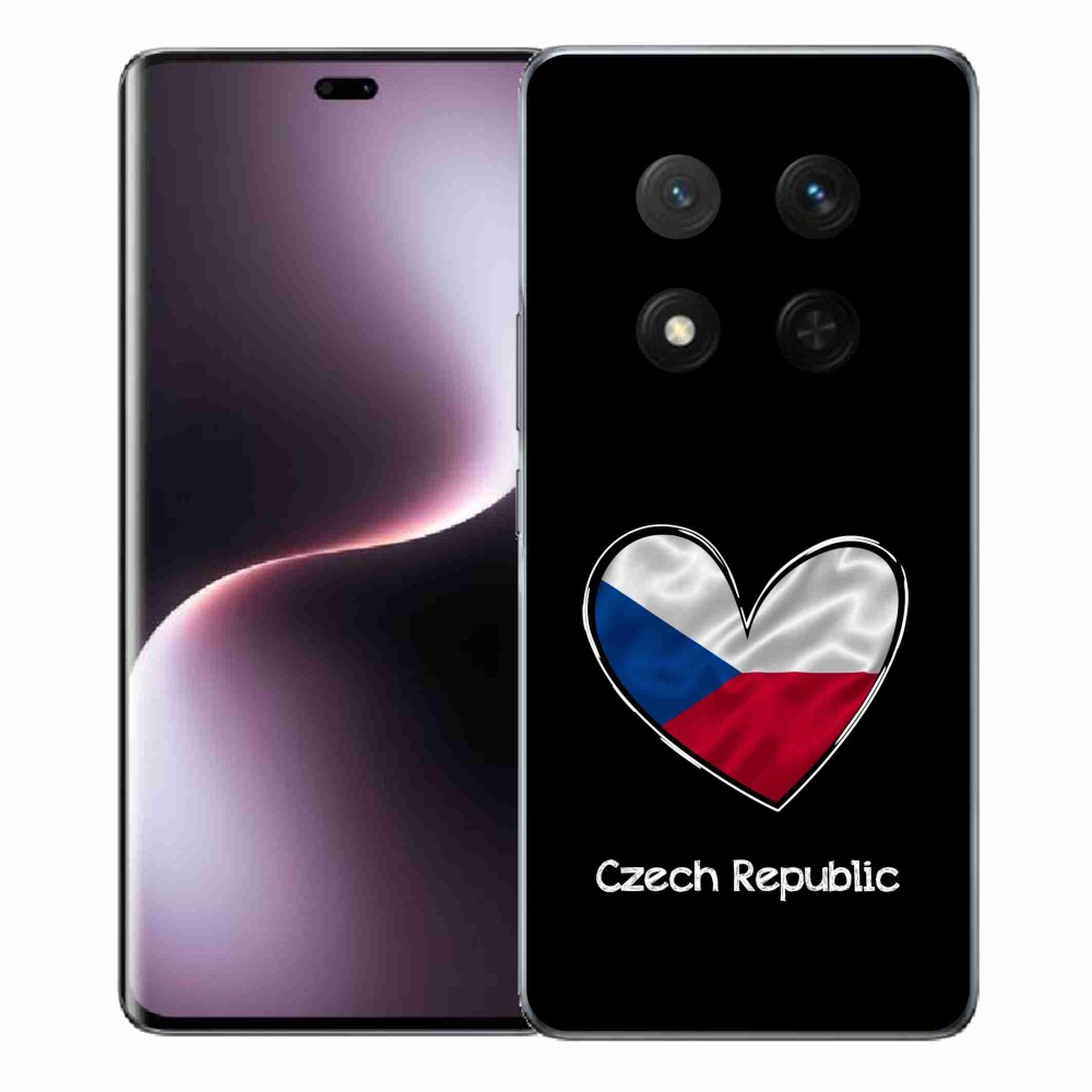 Gélový kryt mmCase na Honor Magic 7 Lite 5G - vlajka srdca čierne pozadie