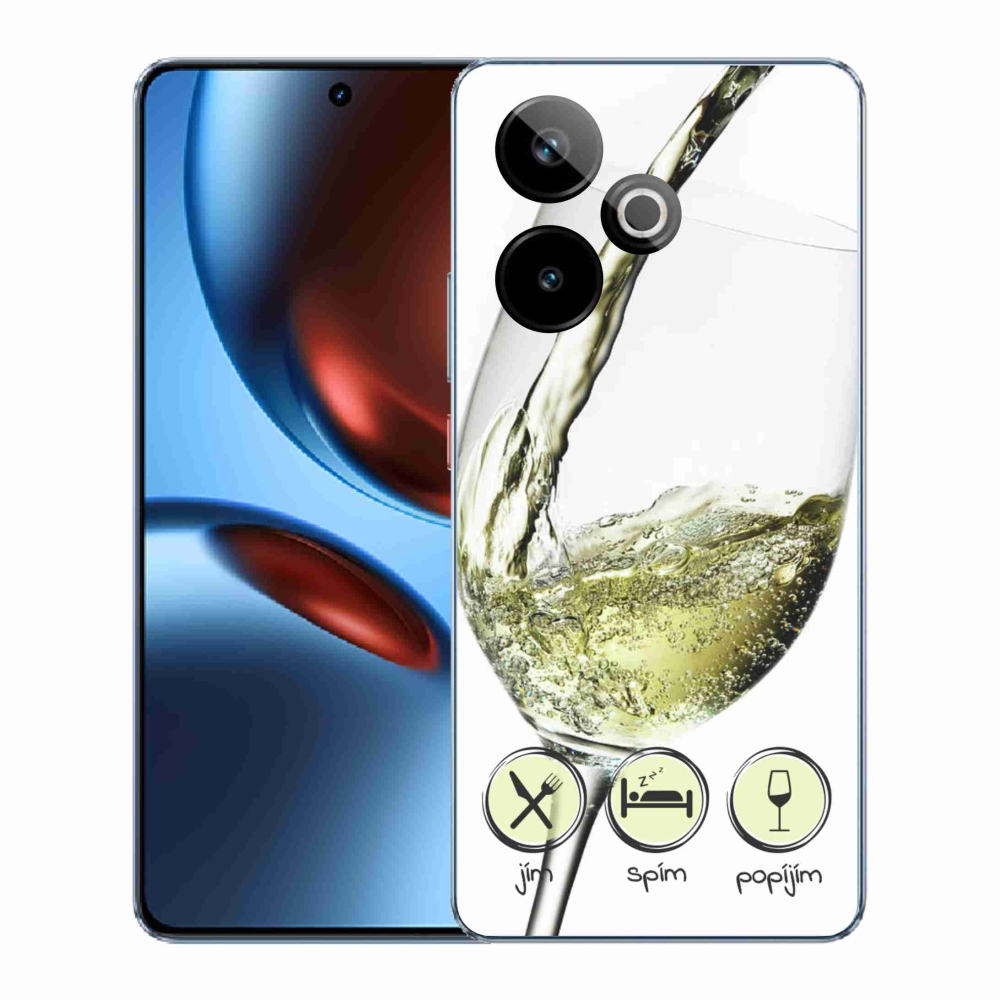 Gélový kryt mmCase na Realme GT 7 5G/GT 7T 5G - pohár vína biele