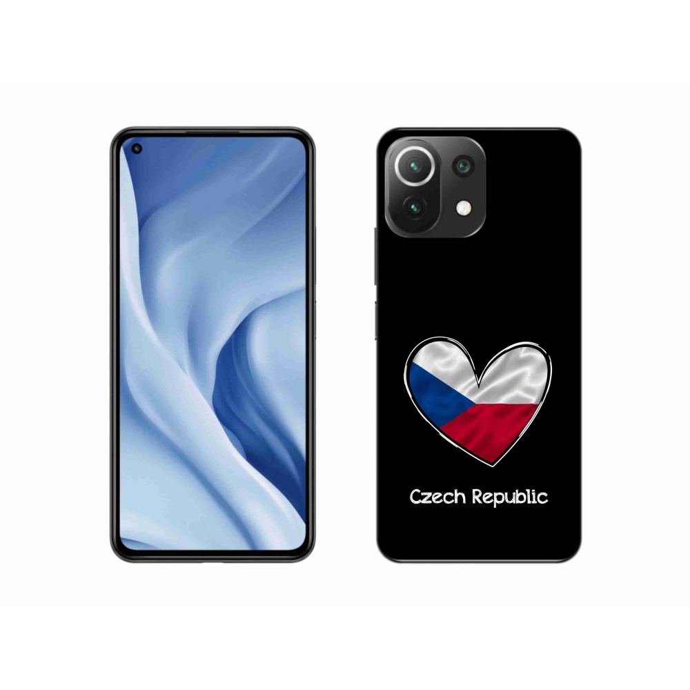 Gélový kryt mmCase na Xiaomi Mi 11 Lite 4G/5G - vlajka srdca čierne pozadie