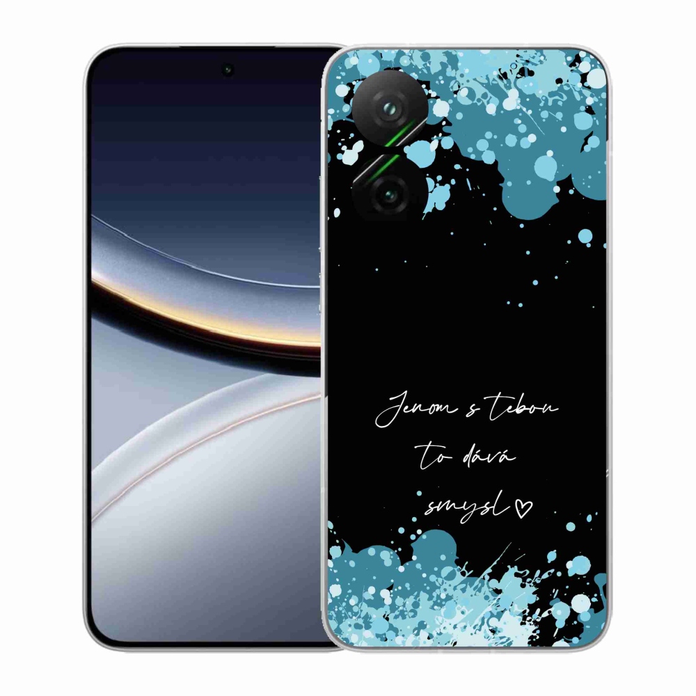 Gélový kryt mmCase na Xiaomi Poco F7 5G - zamilovaný text čierne pozadie