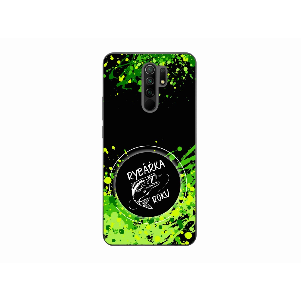 Gélový kryt mmCase na Xiaomi Redmi 9 - rybárka roku čierne pozadie