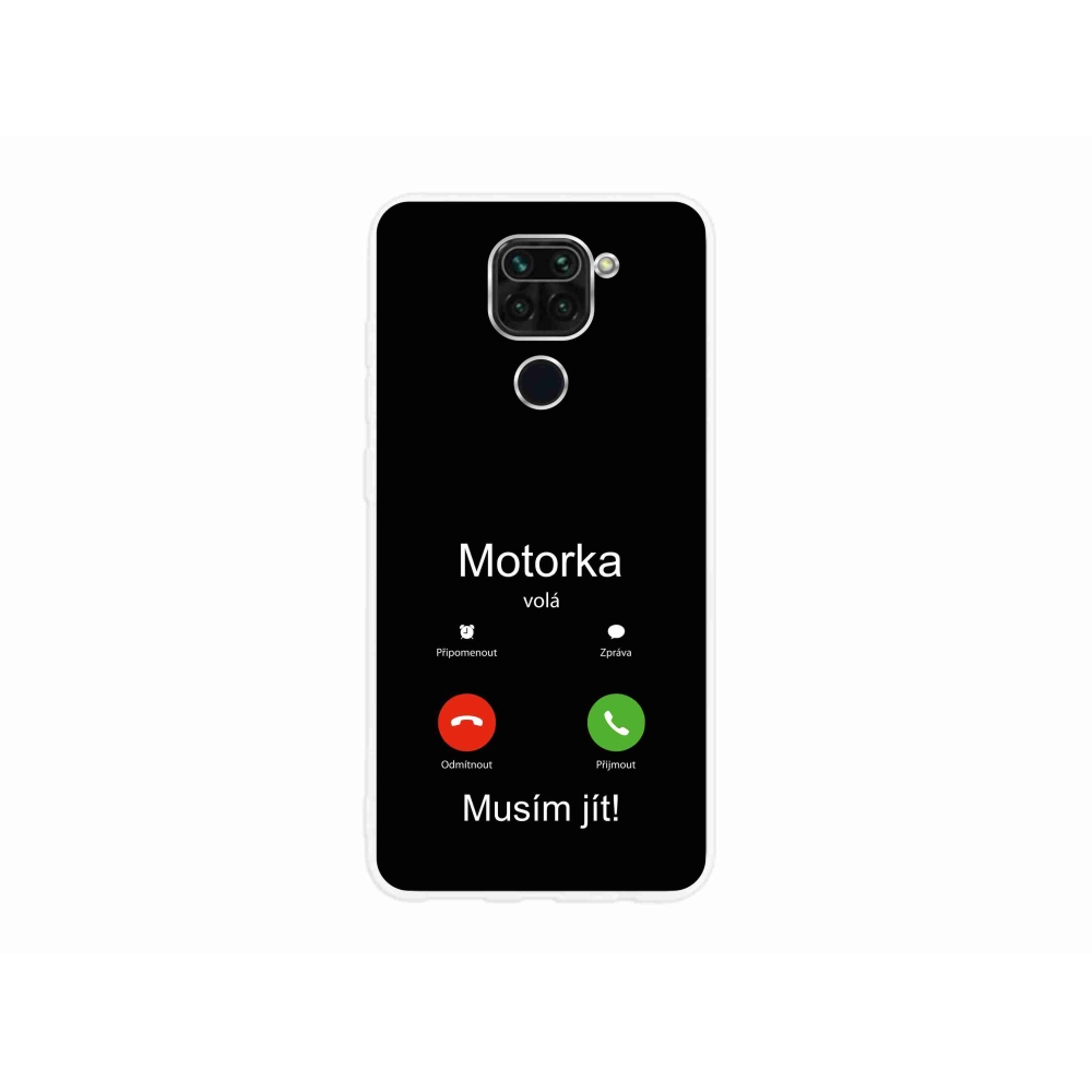 Gélový kryt mmCase na Xiaomi Redmi Note 9 - motorka volá čierne pozadie