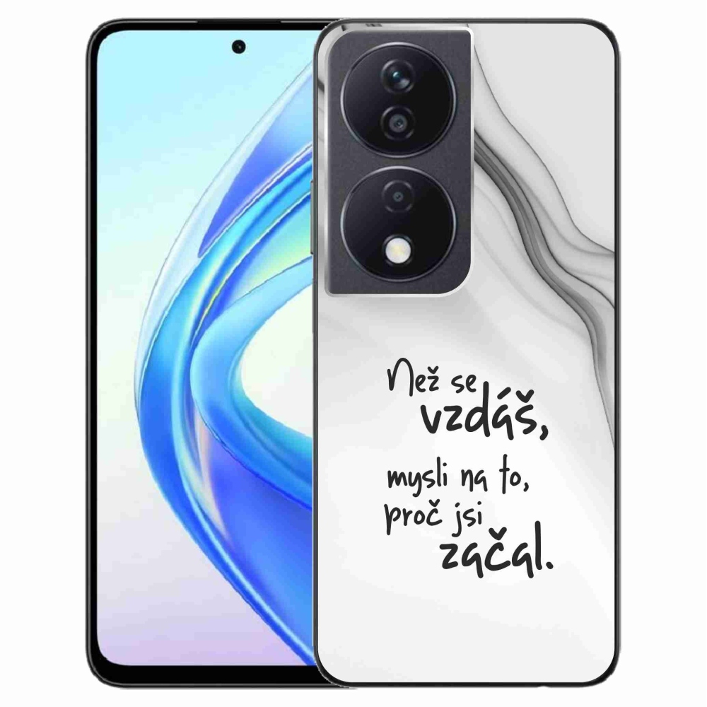 Gélový kryt mmCase na Honor X7b/Honor 90 Smart - citát 2 biele pozadie