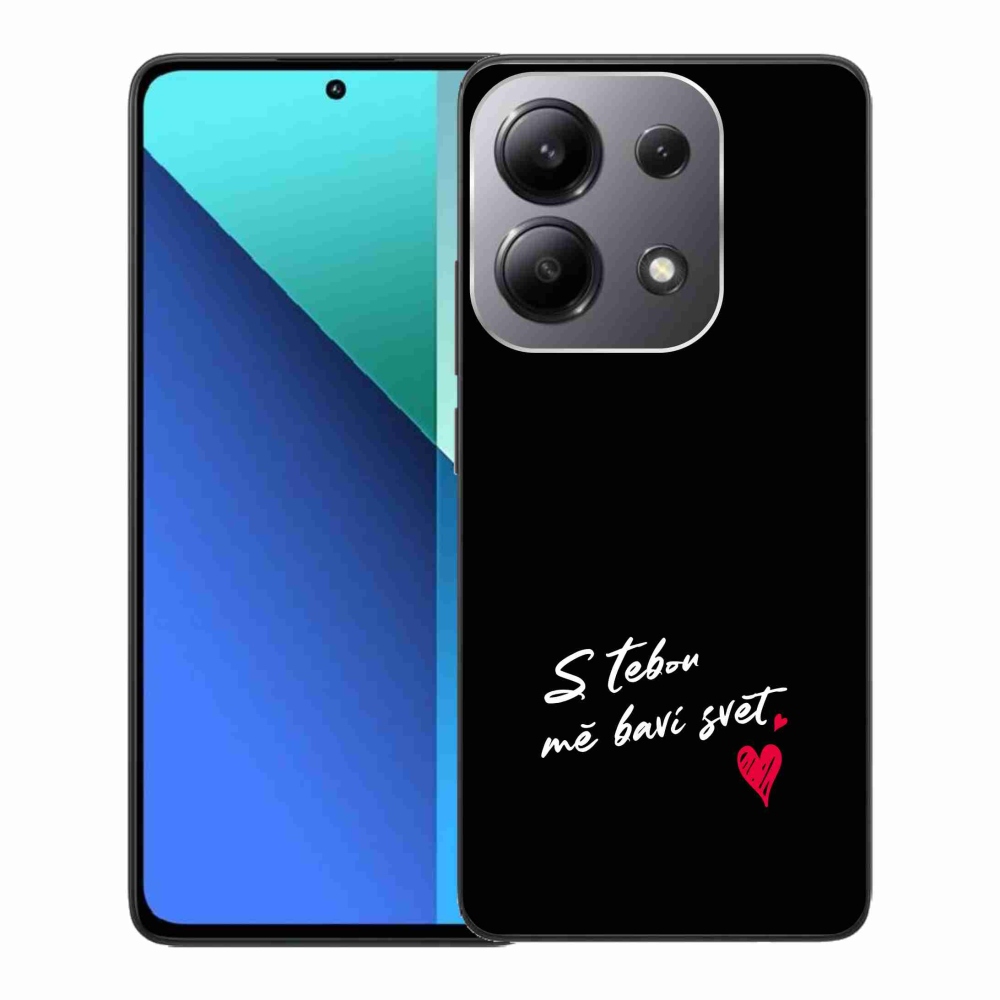 Gélový kryt mmCase na Xiaomi Redmi Note 13 - zamilovaný text 1 čierne pozadie