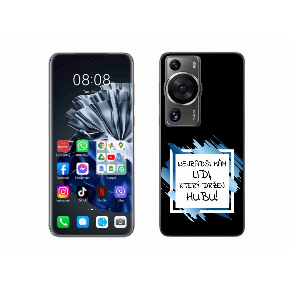Gélový kryt mmCase na Huawei P60 Pro - vtipný text 7 bieločierne pozadie