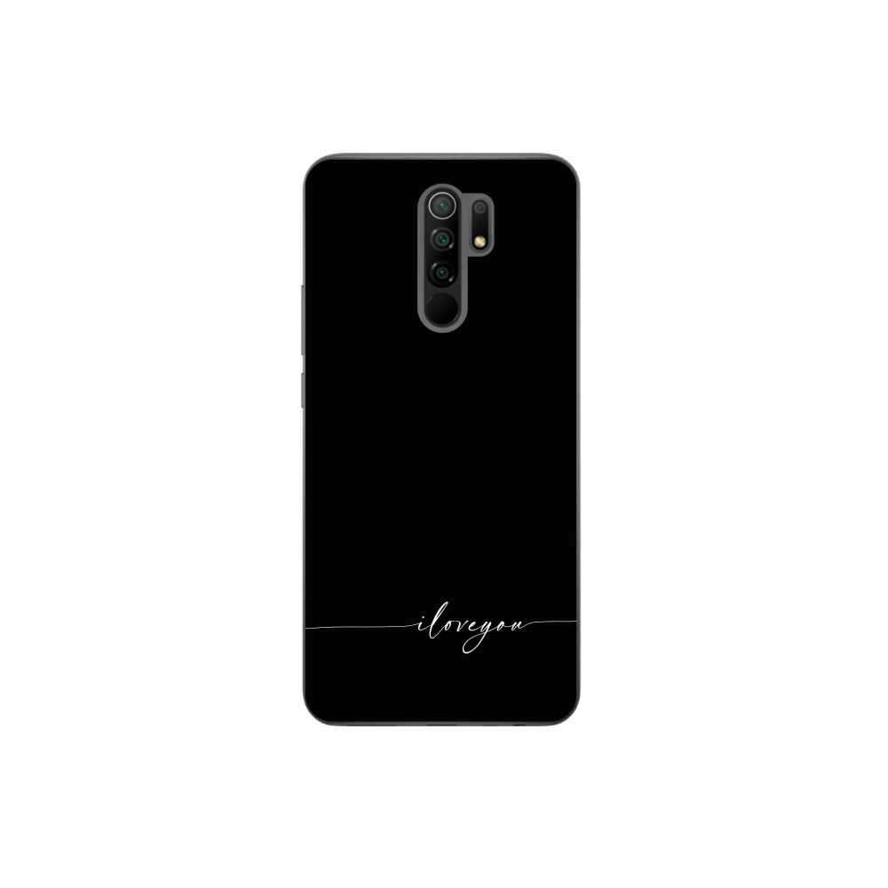 Gélový kryt mmCase na Xiaomi Redmi 9 - I love you čierne pozadie