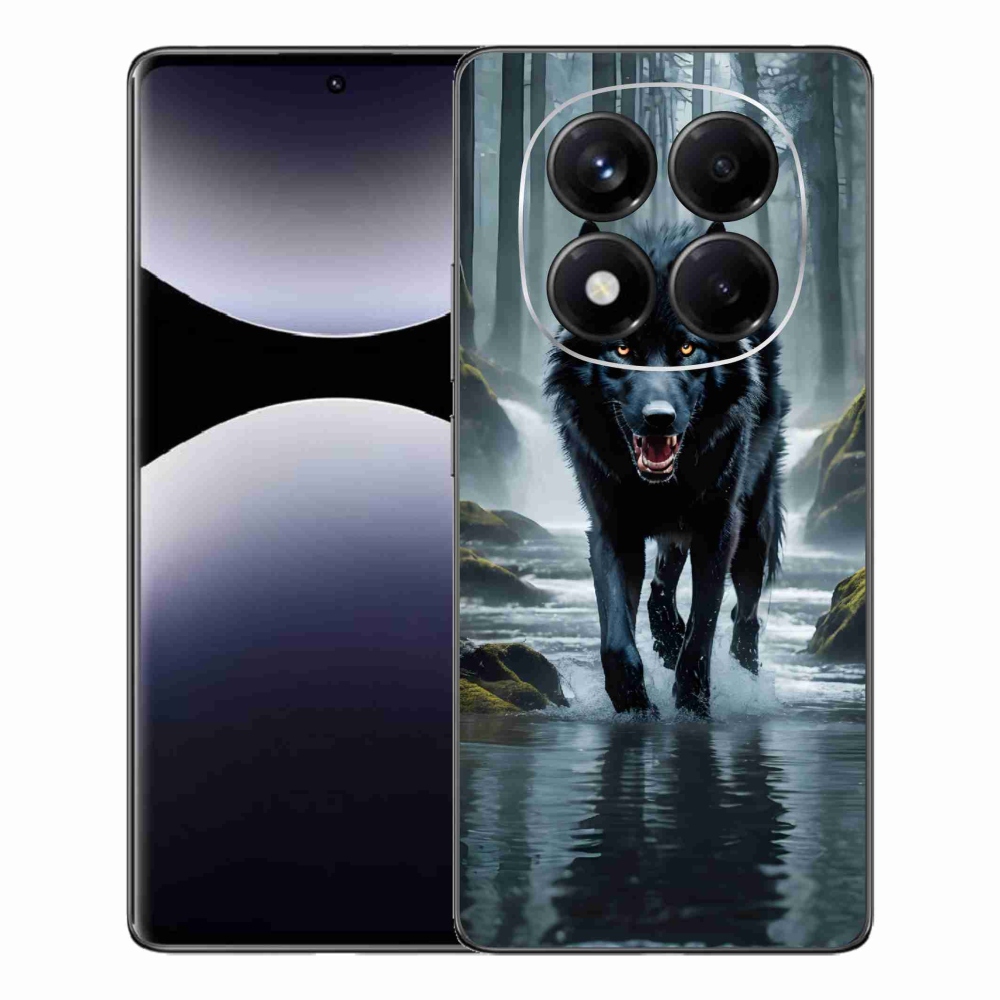 Gélový kryt mmCase na Xiaomi Redmi Note 14 Pro - čierny vlk