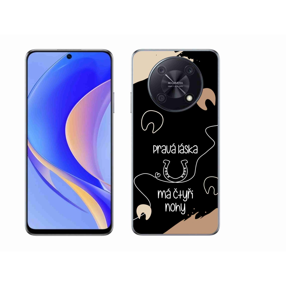 Gélový kryt mmCase na Huawei Nova Y90 - konský motív čierne pozadie