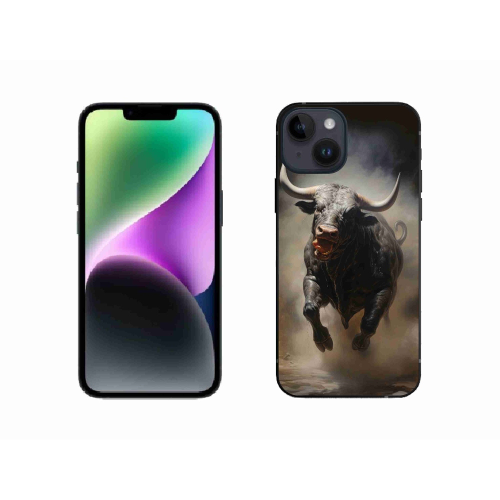 Gélový kryt mmCase na iPhone 14 - rozzúrený býk