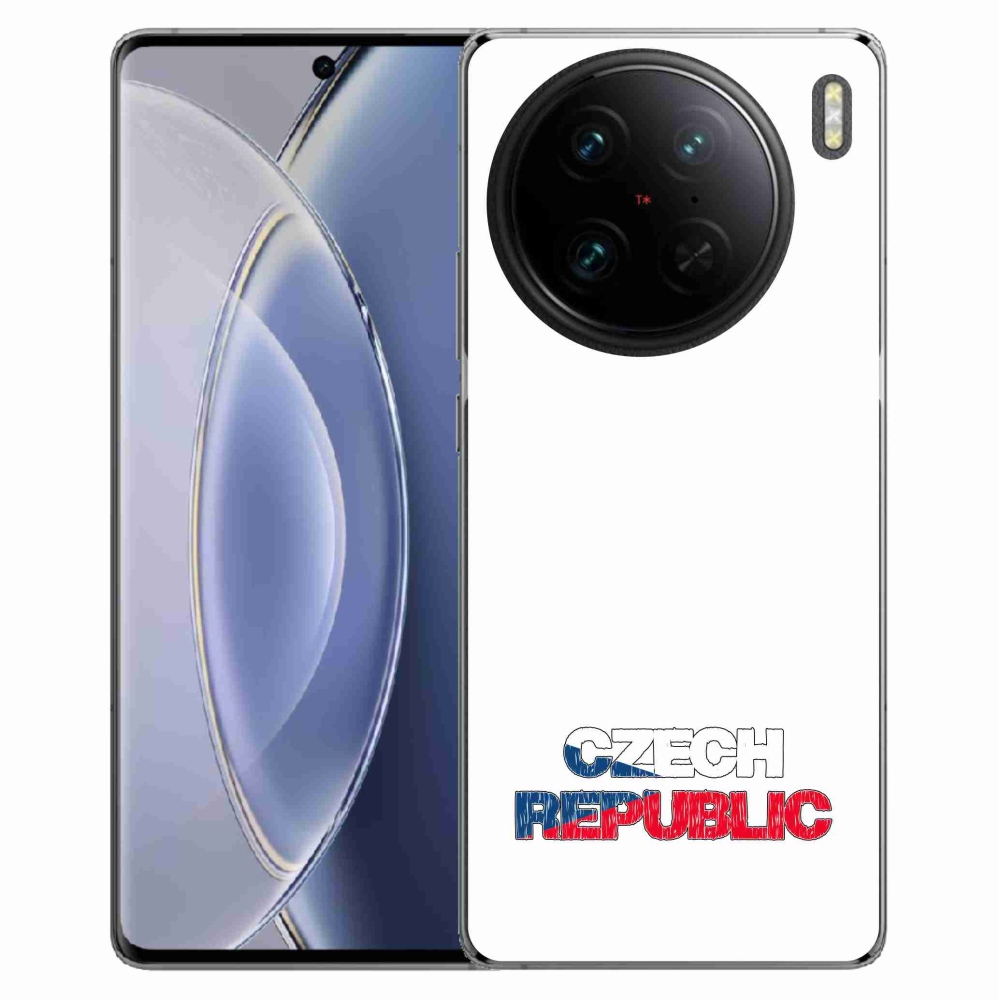 Gélový kryt mmCase na Vivo X90 Pro - Czech Republic biele pozadie