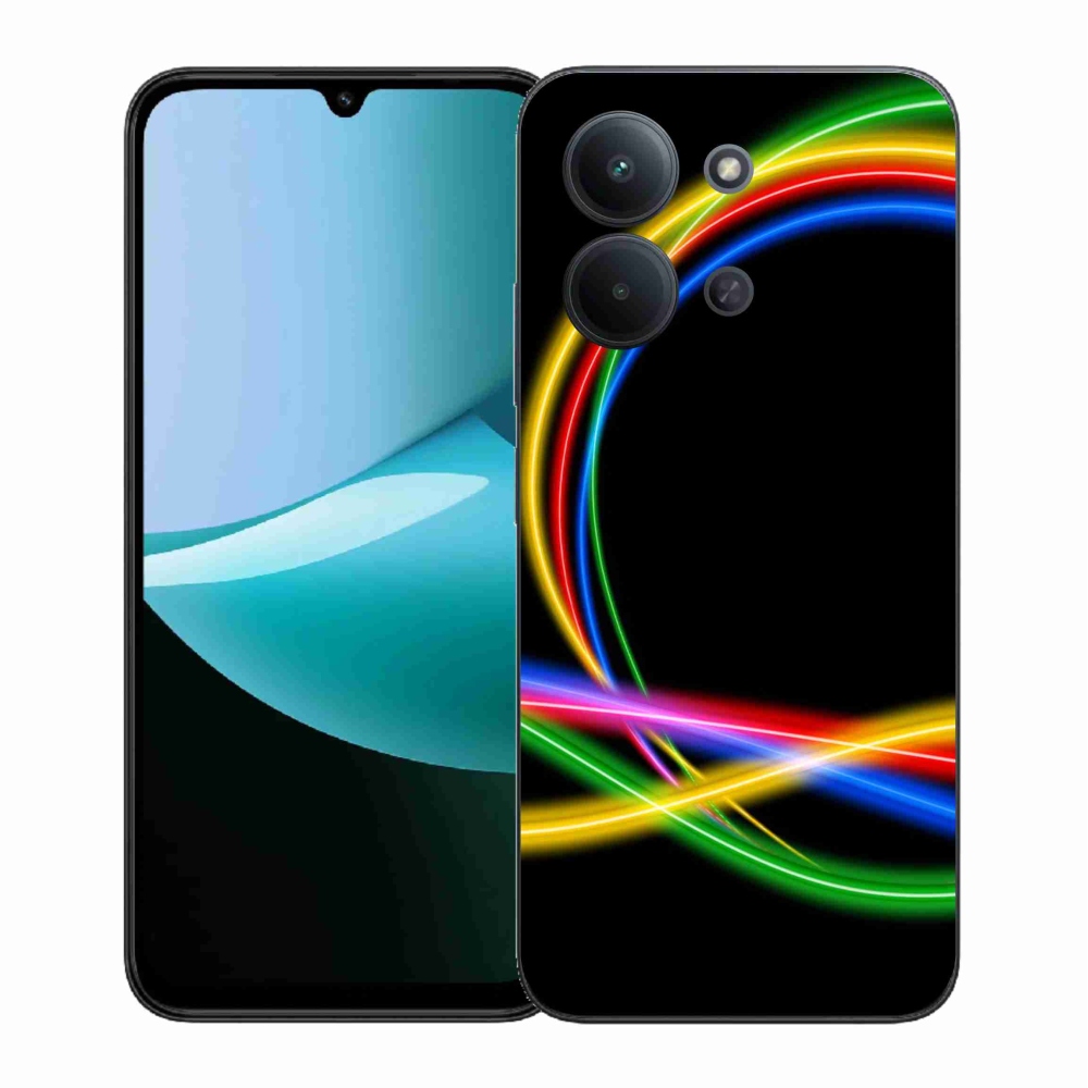 Gélový kryt mmCase na Xiaomi Redmi 15C 4G (171mm)/Poco C85 4G (171mm) - neónové kruhy