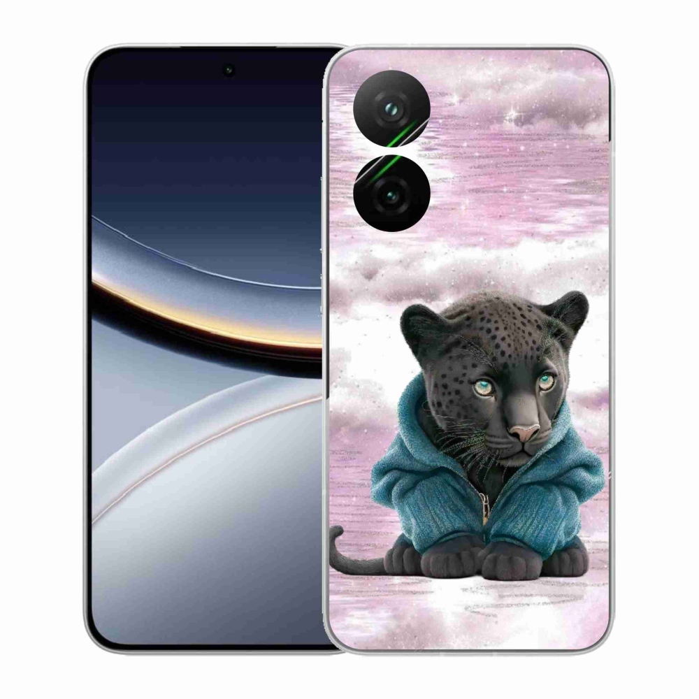 Gélový kryt mmCase na Xiaomi Poco F7 5G - čierny panter vo svetri
