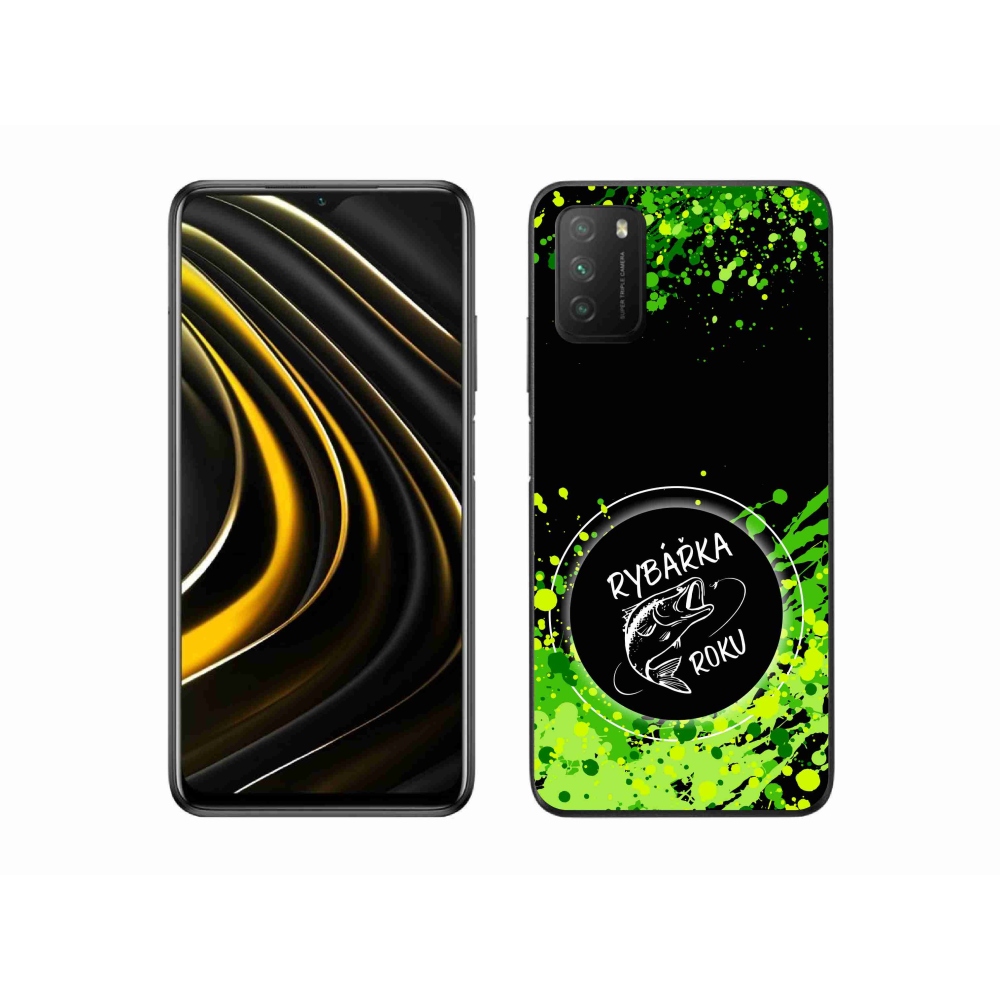 Gélový kryt mmCase na Xiaomi Poco M3 - rybárka roku čierne pozadie
