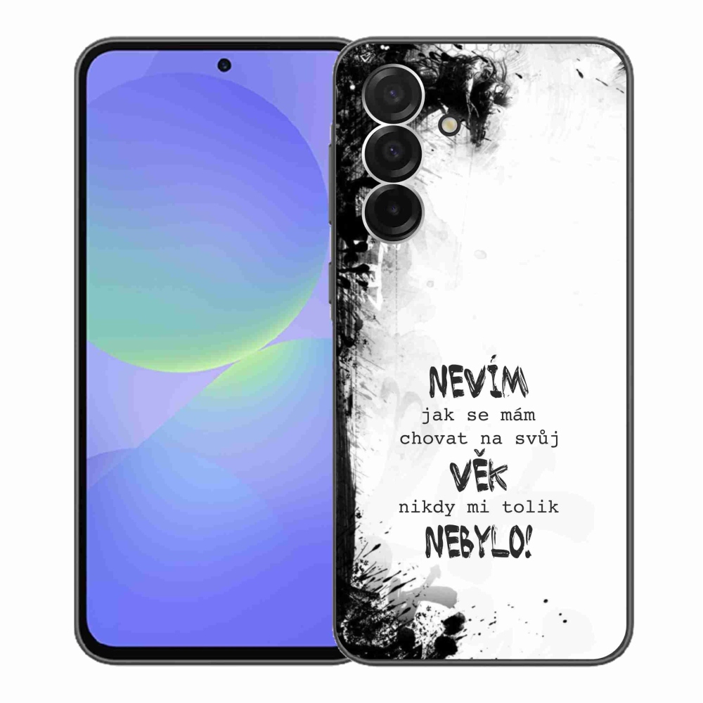 Gélový kryt mmCase na Samsung Galaxy A36 5G - vtipný text 14 biele pozadie