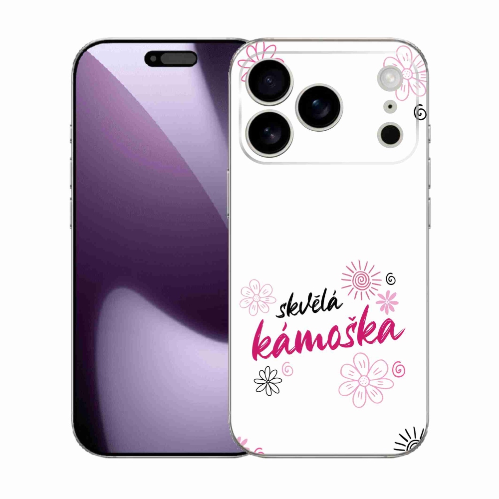 Gélový kryt mmCase na iPhone 17 Pro - skvelá kamoška biele pozadie