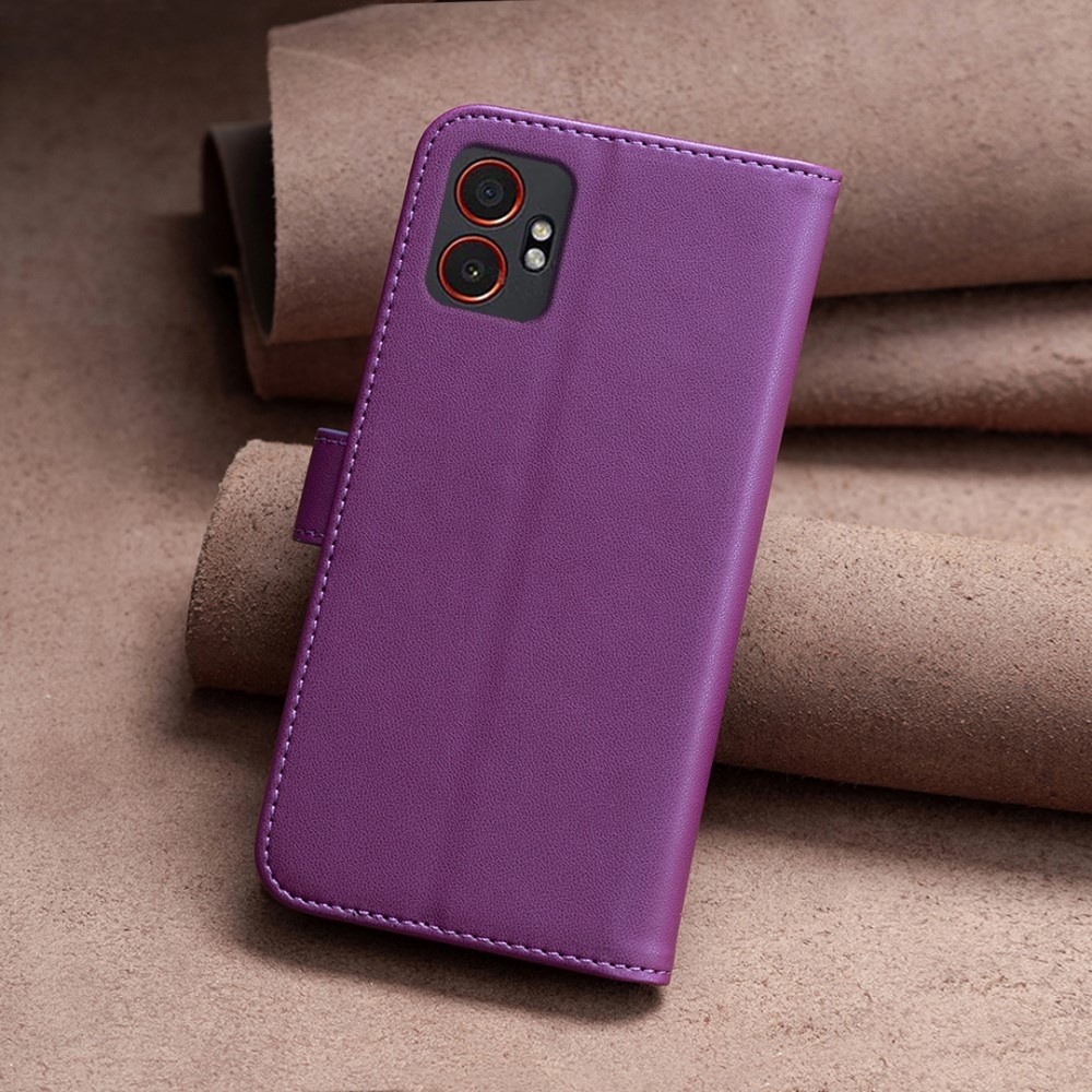 BNF knižkové púzdro na Samsung Galaxy Xcover 7 Pro - tmavofialové