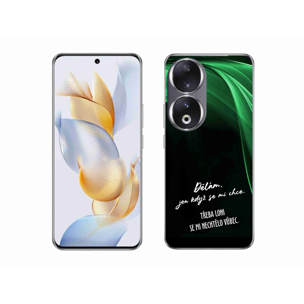 Gélový kryt mmCase na Honor 90 - vtipný text 12 čierne pozadie
