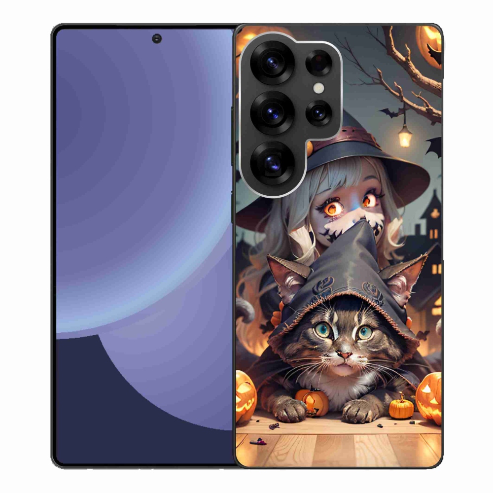 Gélový kryt mmCase na Samsung Galaxy S25 Ultra - čarodejnica s mačkou