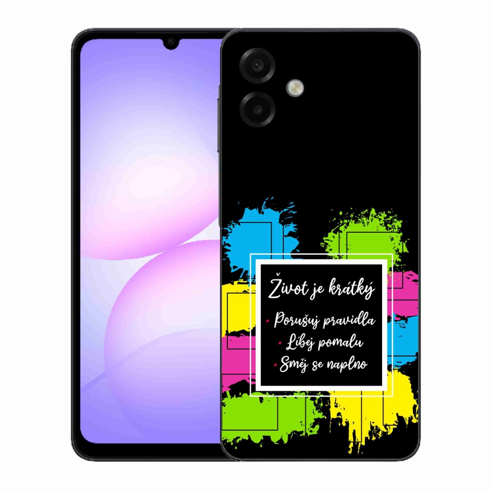 Gélový kryt mmCase na Samsung Galaxy A07 4G - citát 5 čierne pozadie