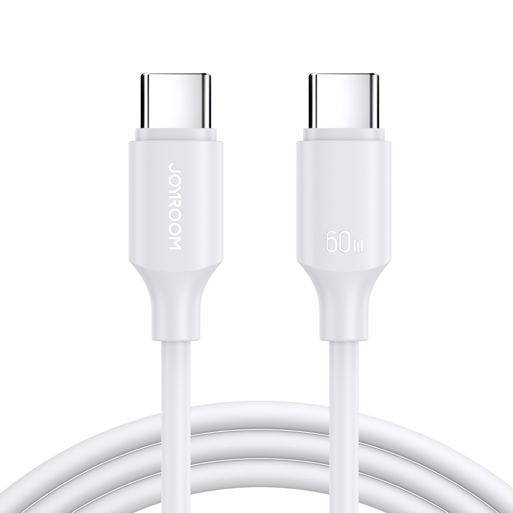 JOYROOM rýchlonabíjací a dátový kábel USB-C/USB-C 60W 1m - biely