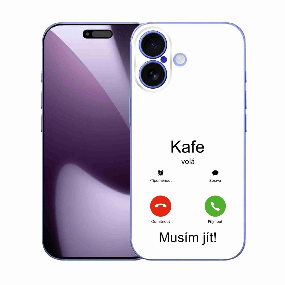 Gélový kryt mmCase na iPhone 17 - káva volá biele pozadie