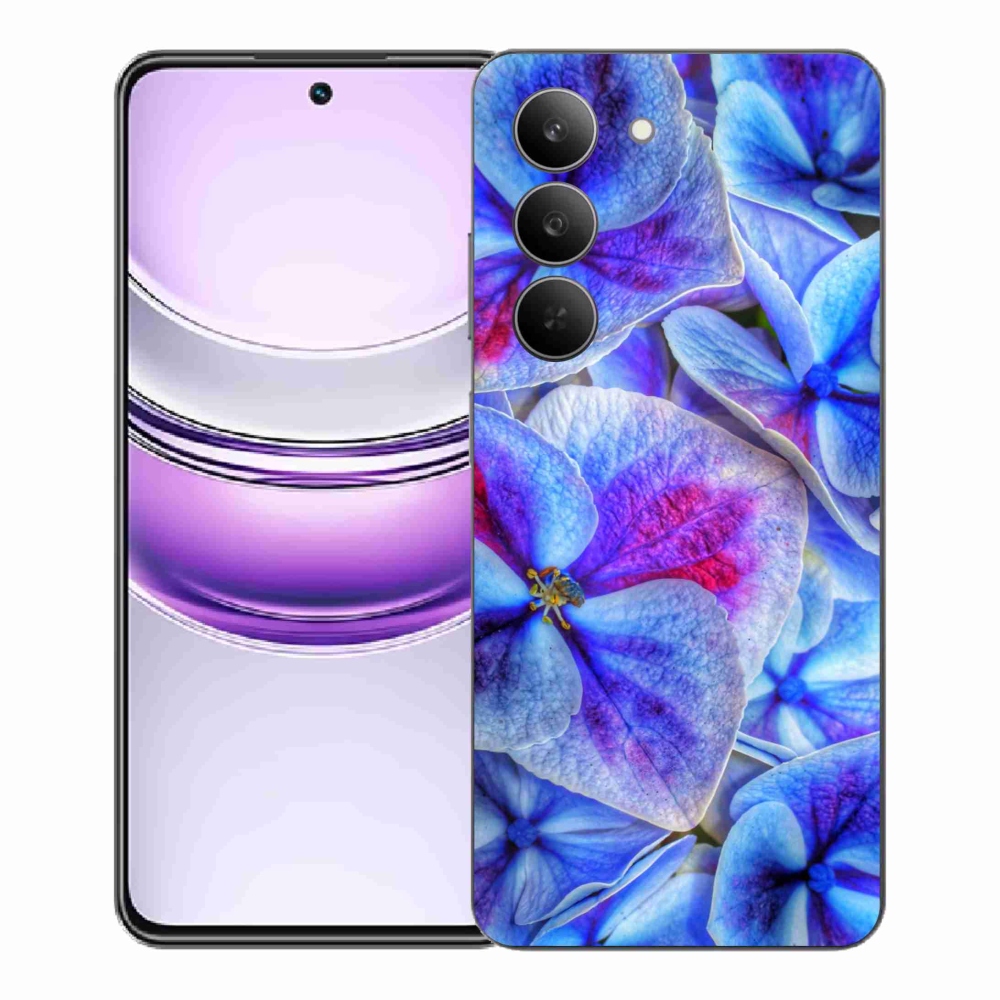 Gélový kryt mmCase na Realme 14x 5G - modré kvety 1