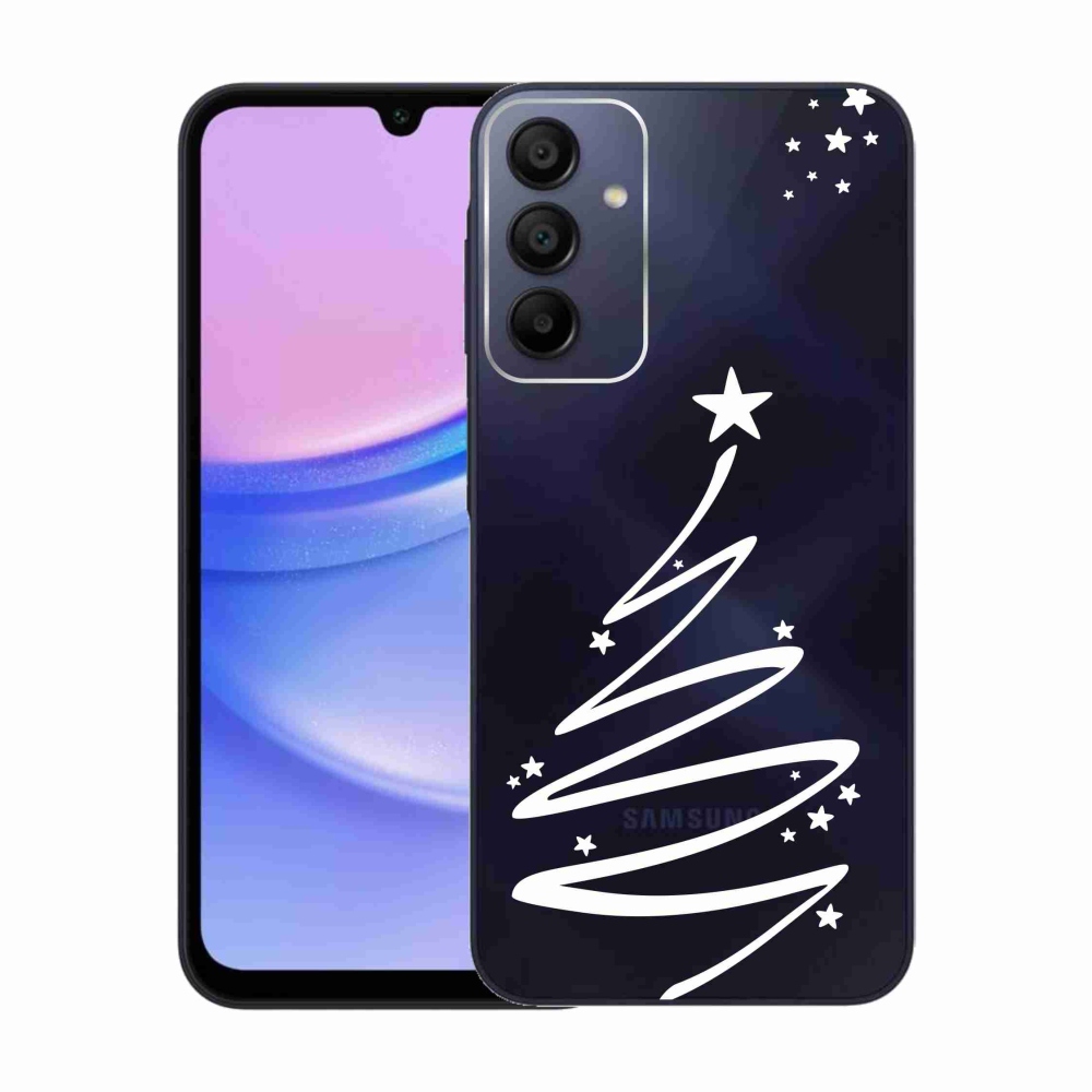 Gélový kryt mmCase na Samsung Galaxy A15 4G/5G - biely stromček na priehľadnom pozadí