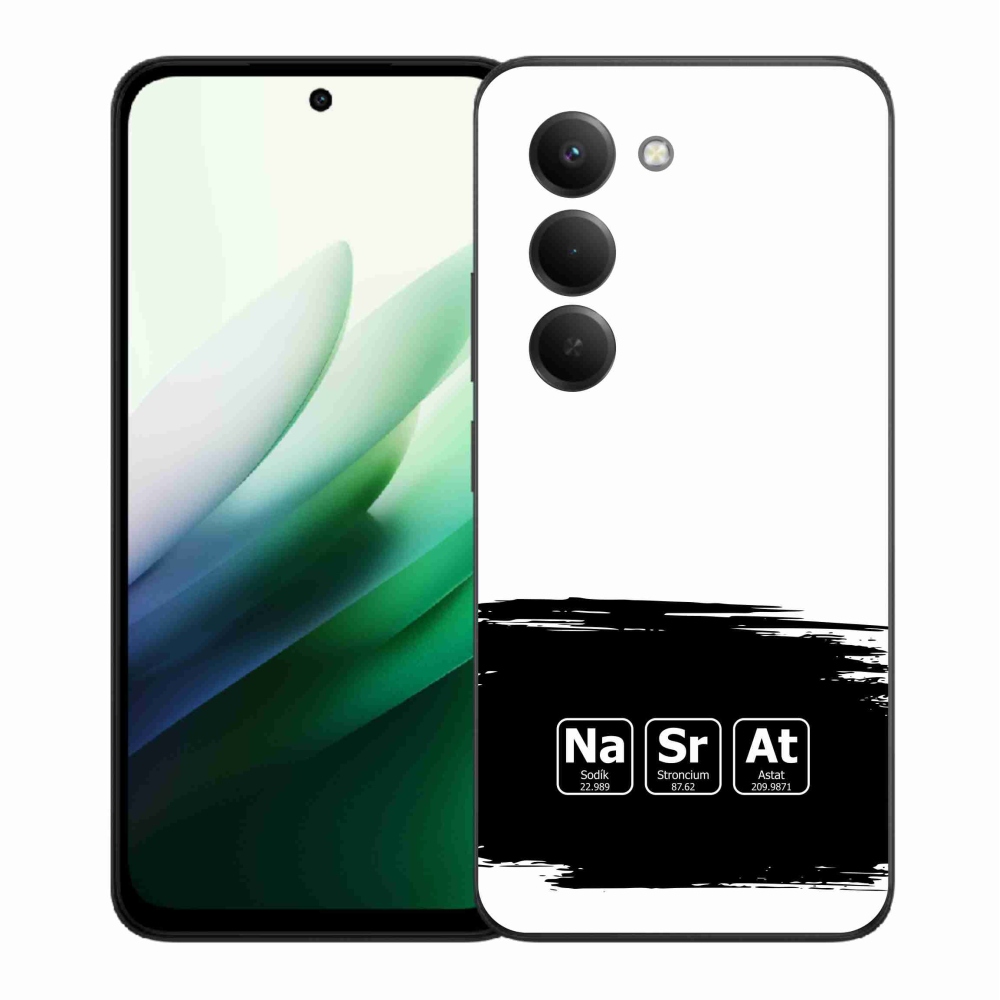 Gélový kryt mmCase na Xiaomi Redmi 15 5G (169mm) - chemické prvky čiernobiele pozadie
