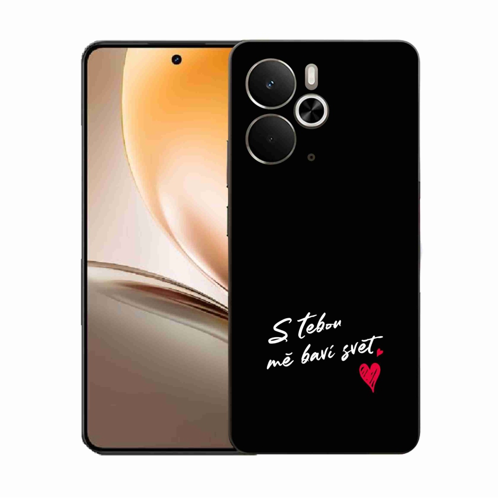 Gélový kryt mmCase na Realme 14 5G - zamilovaný text 1 čierne pozadie