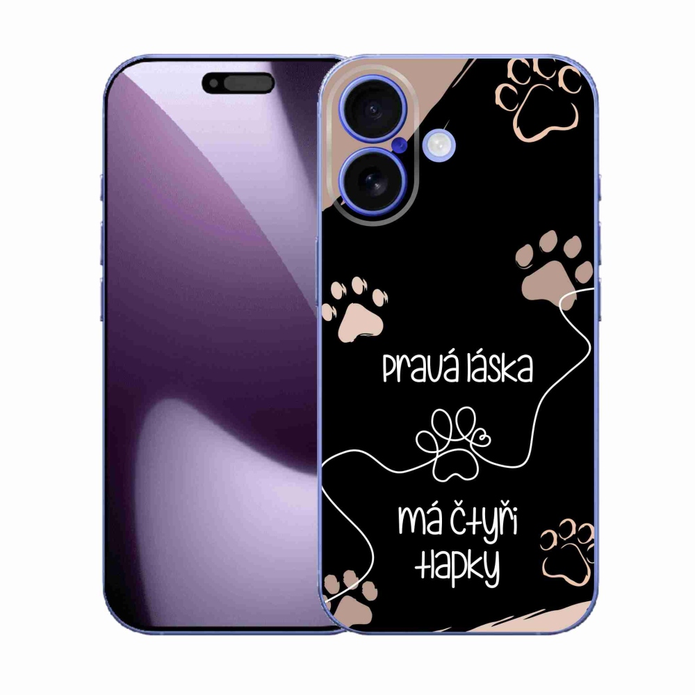 Gélový kryt mmCase na iPhone 17 - psí motív 1 čierne pozadie