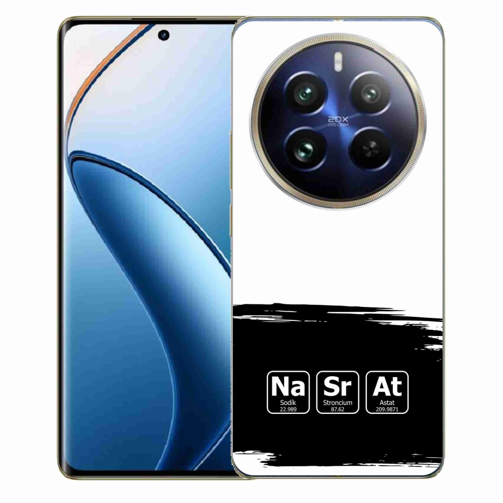 Gélový kryt mmCase na Realme 12 Pro 5G/12 Pro+ 5G - chemické prvky čiernobiele pozadie