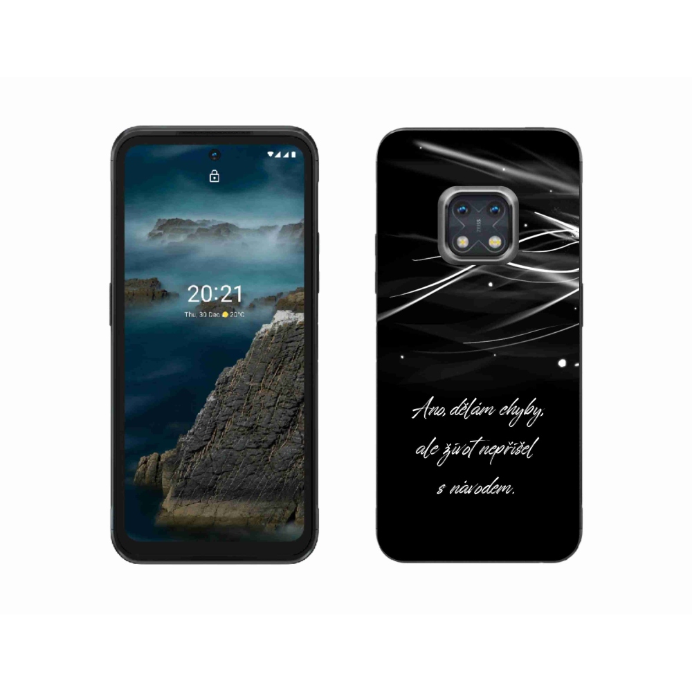 Gélový kryt mmCase na Nokia XR20 - citát čierne pozadie