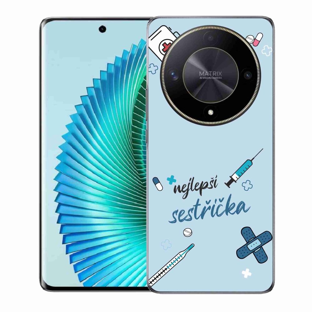Gélový kryt mmCase na Honor Magic 6 Lite 5G - najlepšia sestrička modré pozadie
