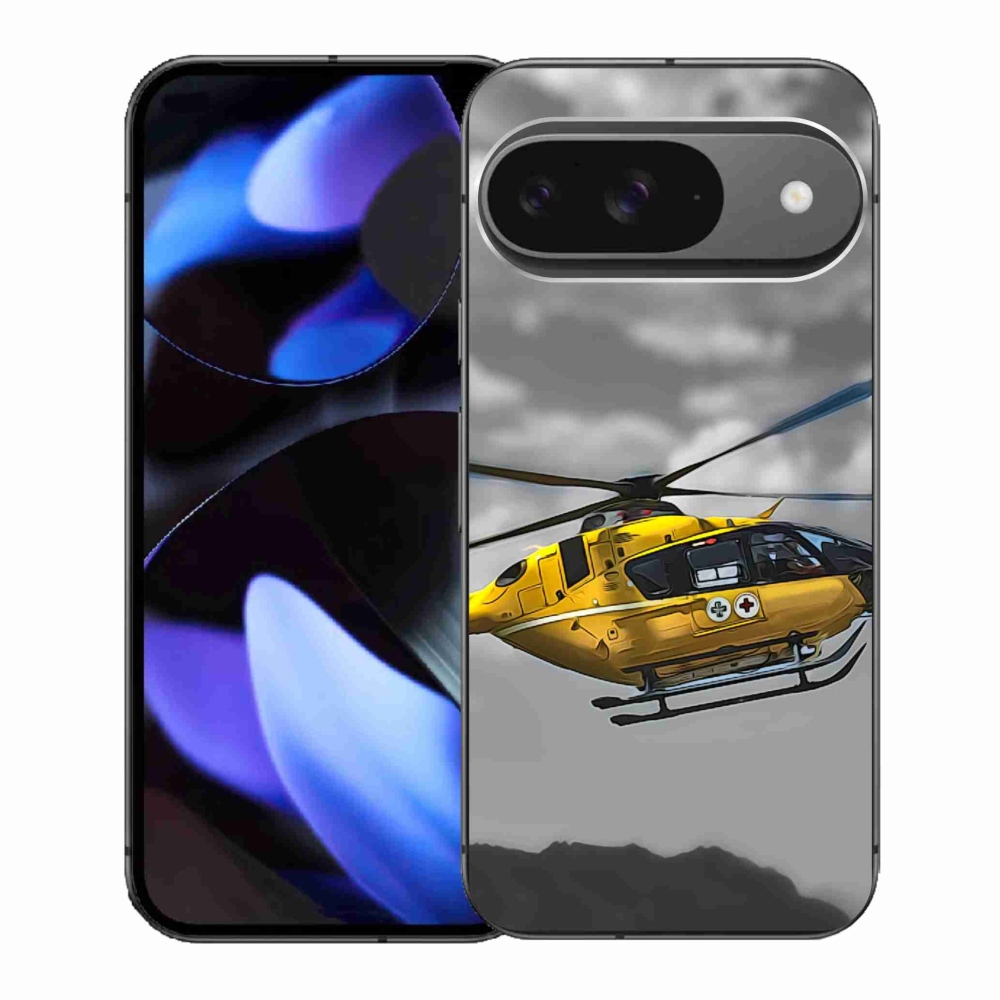 Gélový kryt mmCase na Google Pixel 9/9 Pro - žltá helikoptéra