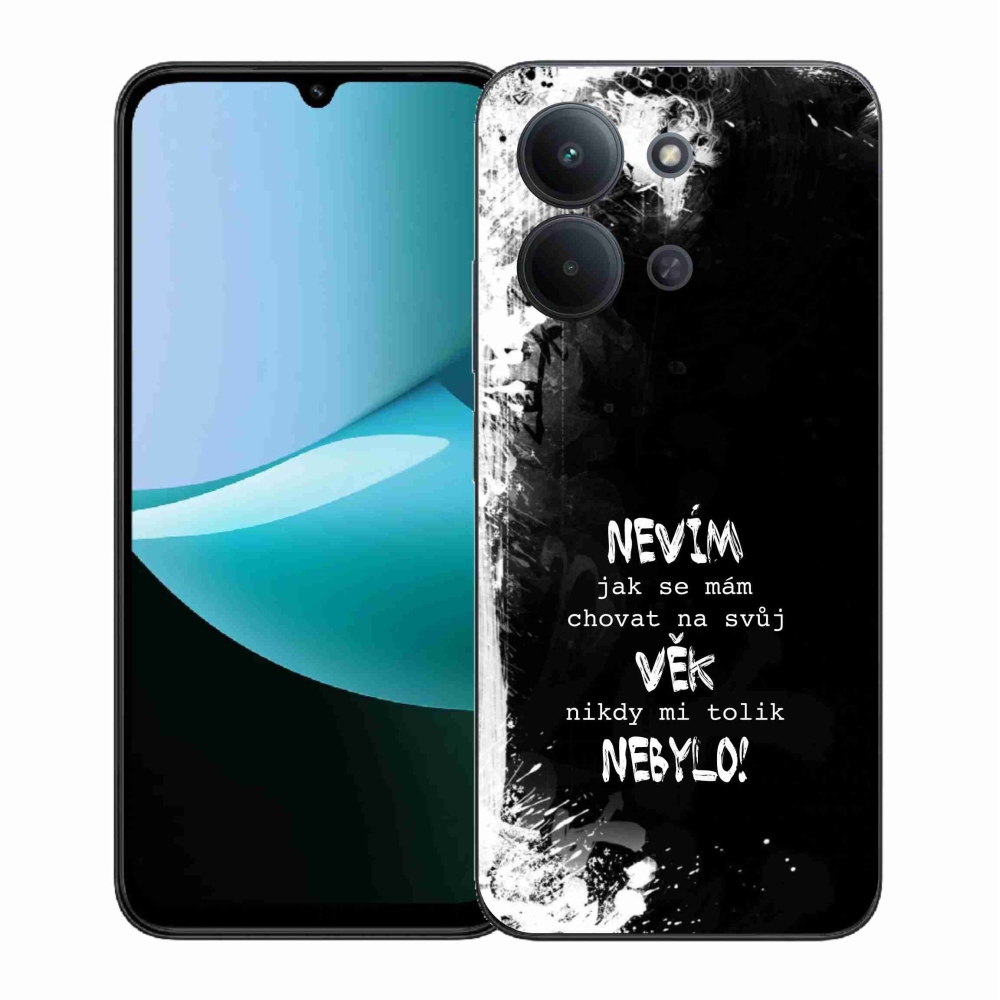 Gélový kryt mmCase na Xiaomi Redmi 15C 4G (171mm)/Poco C85 4G (171mm) - vtipný text 14 čierne pozadie