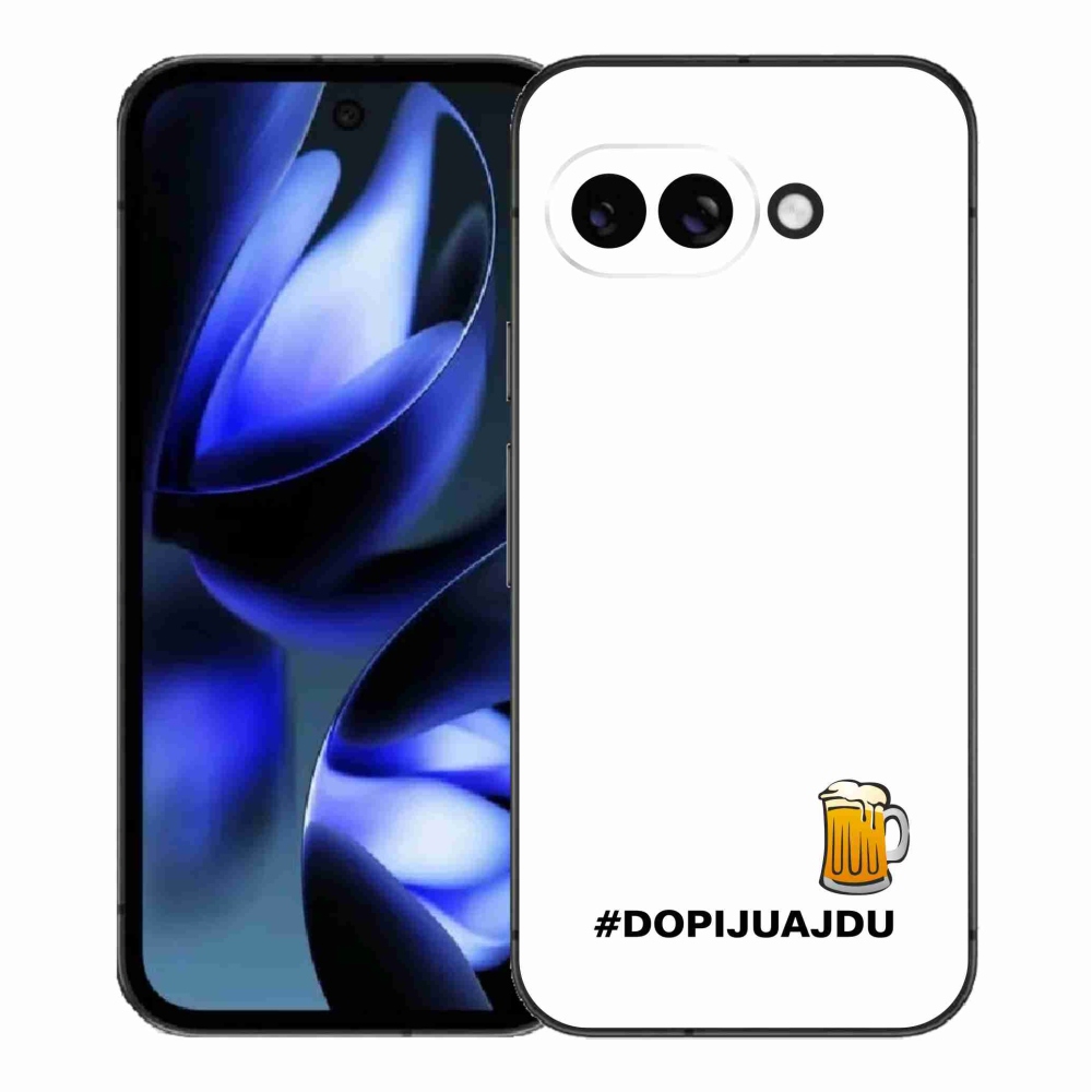 Gélový kryt mmCase na Google Pixel 9a - pivný motív 1 biele pozadie