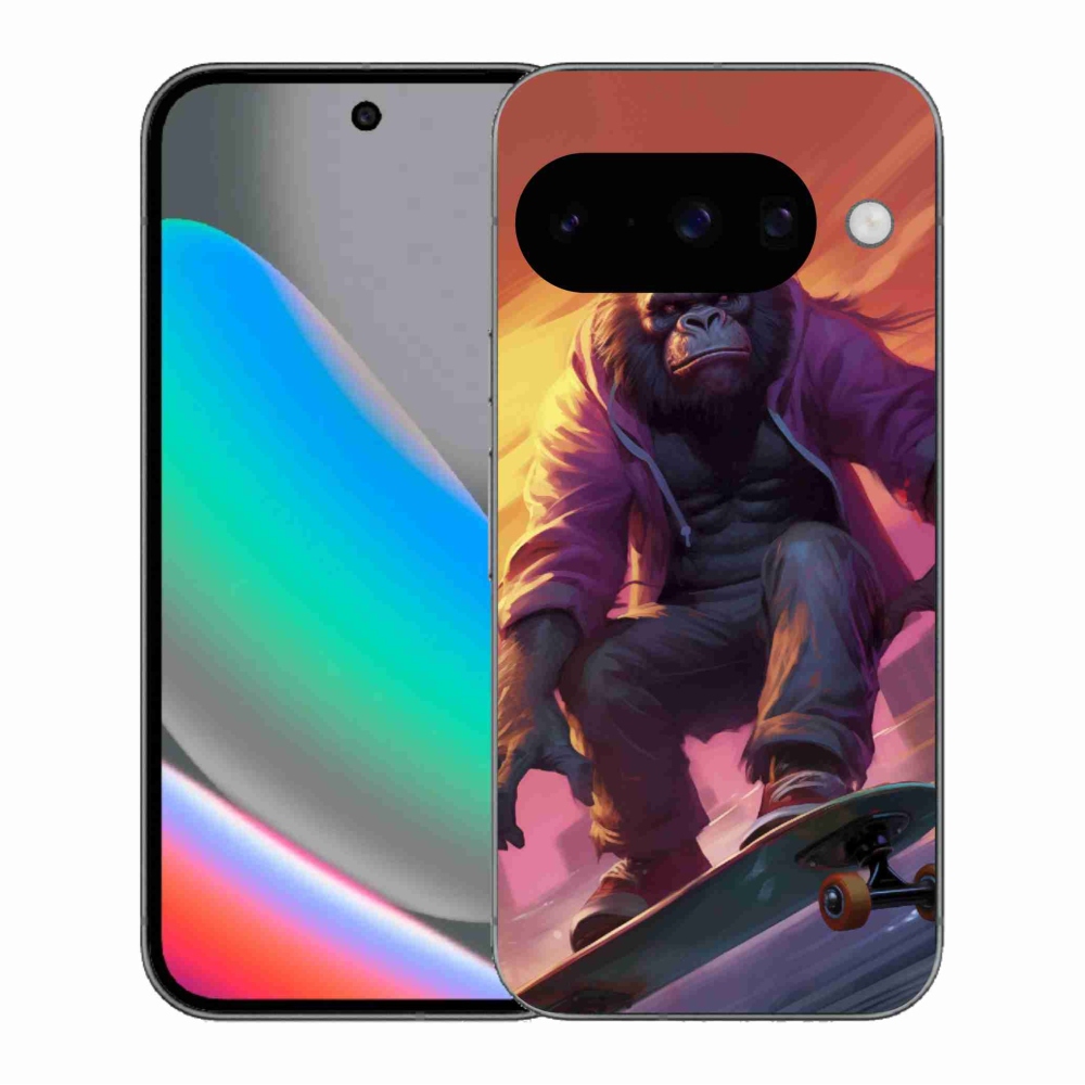 Gélový kryt mmCase na Google Pixel 10 - gorila na skateboarde