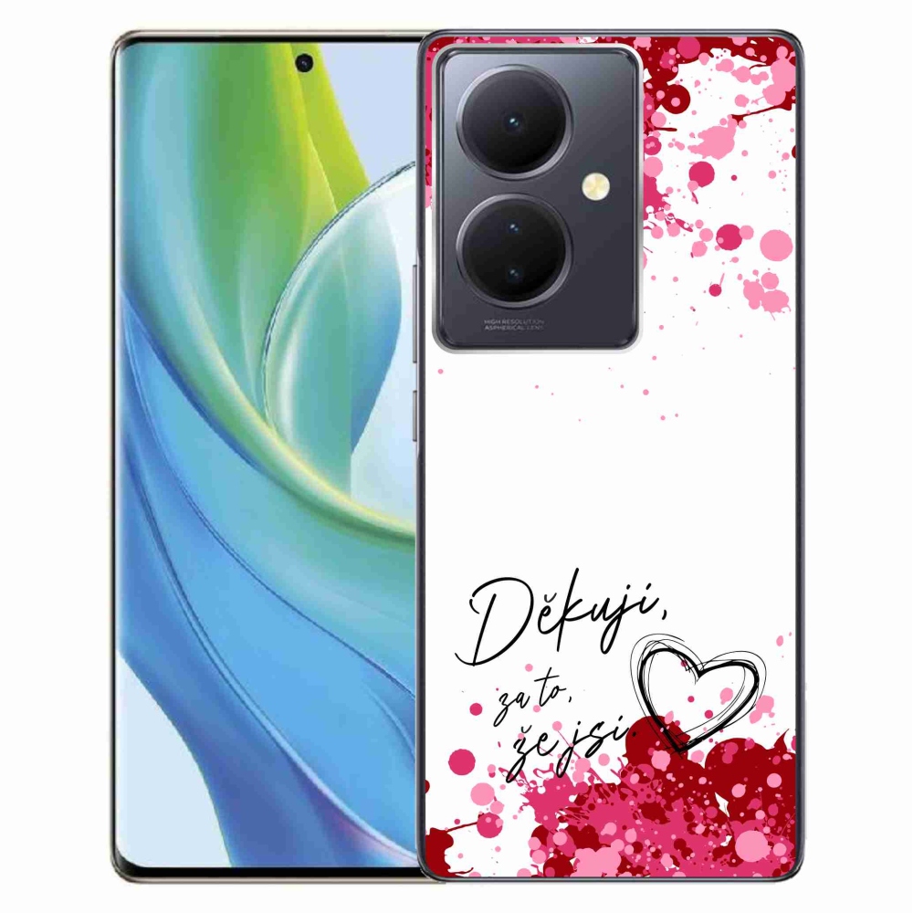 Gélový kryt mmCase na Vivo V29 Lite 5G - zamilovaný text 2 biele pozadie