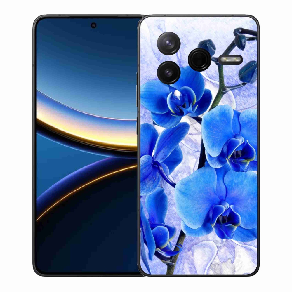 Gélový kryt mmCase na Xiaomi Poco F7 Pro - modré kvety