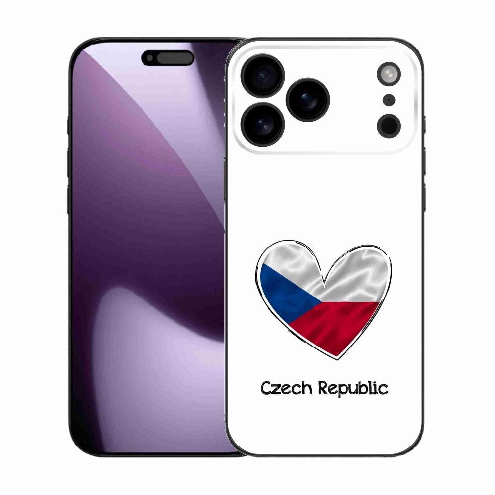 Gélový kryt mmCase na iPhone 17 Pro Max - vlajka srdca biele pozadie