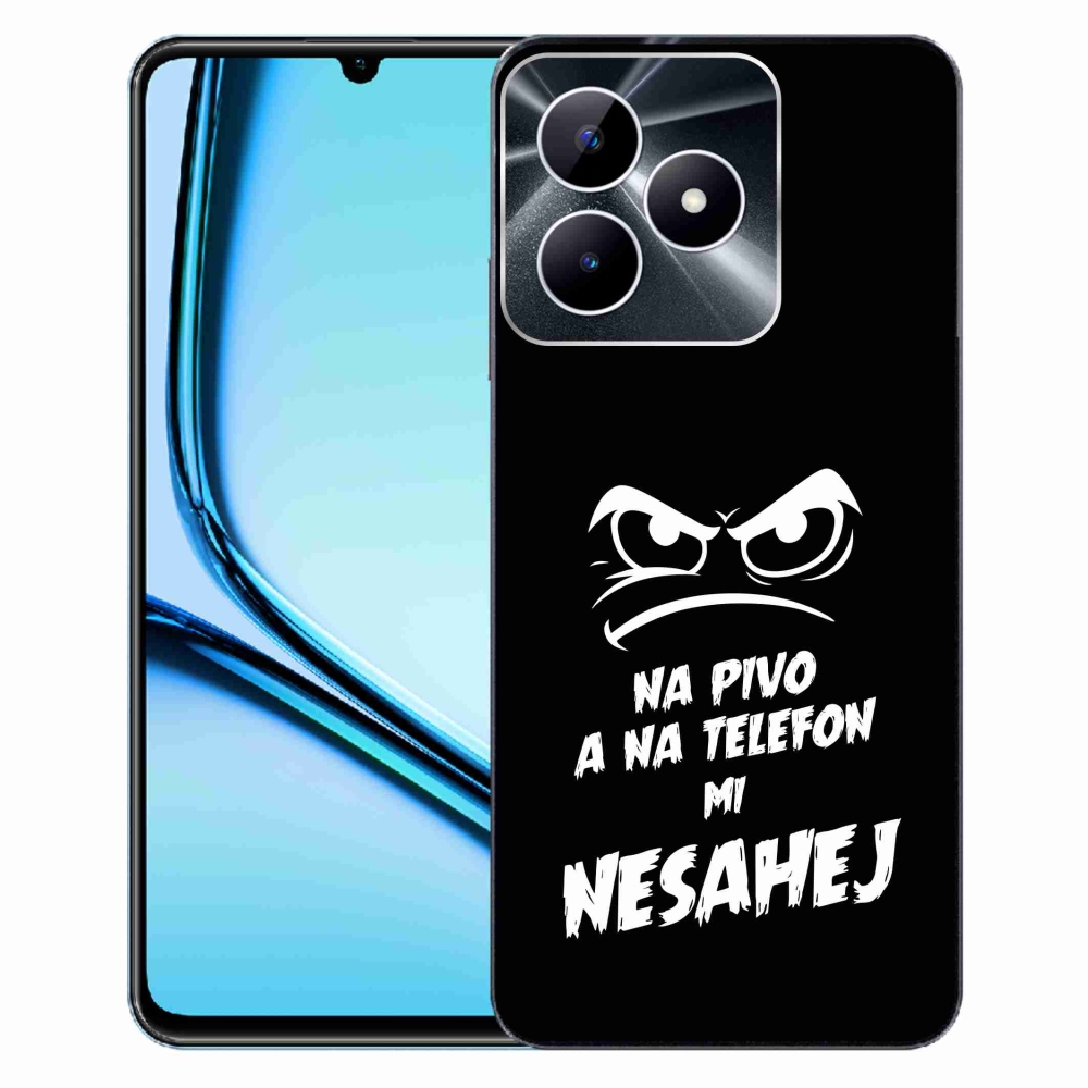 Gélový kryt mmCase na Realme Note 50 - pivný motív 2 čierne pozadie
