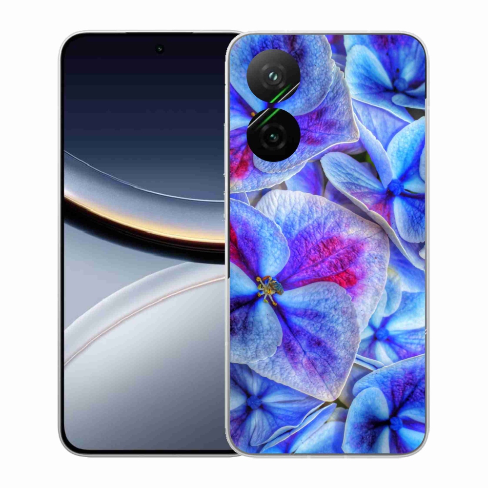 Gélový kryt mmCase na Xiaomi Poco F7 5G - modré kvety 1